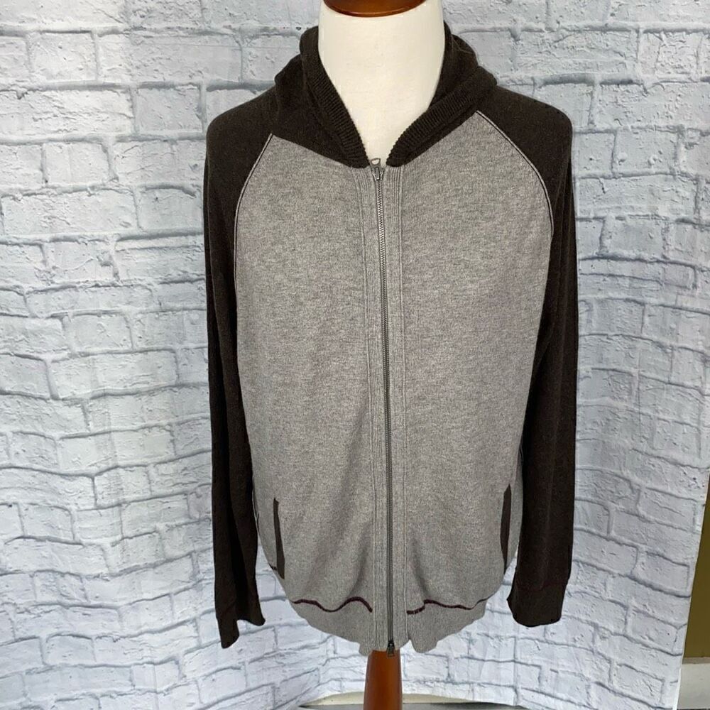 Gap full zip lightweight hooded jacket w/pockets tan/brown men sz XXL